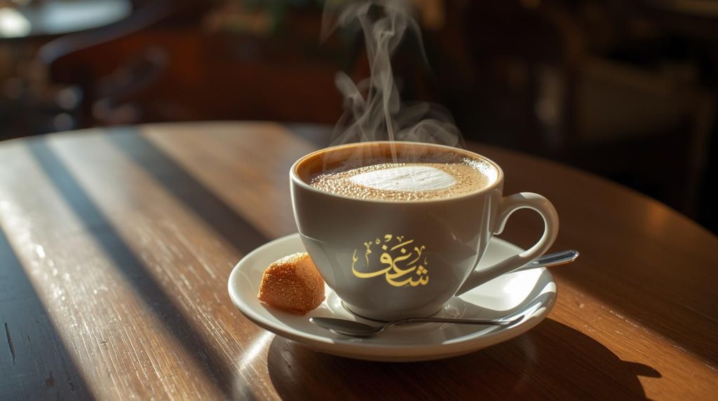 Best Turkish Coffee Near Arlington VA served at Shaghf Cafe in Falls Church with thick foam and Turkish delight