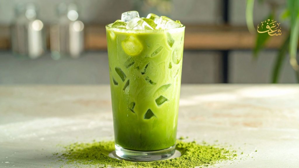 Best Coconut Matcha Latte in Washington DC at Shaghfva Café creamy coconut matcha drink Washington DC U Street Corridor Persian café healthy latte