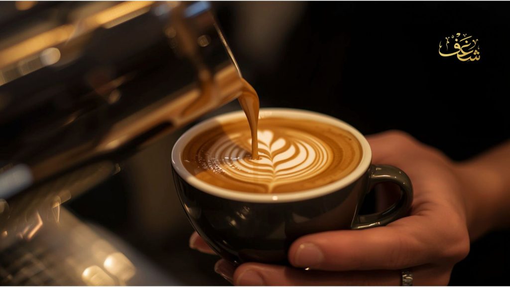 Close-up of the best latte in Alexandria VA, featuring smooth espresso, perfectly steamed milk, elegant latte art, expert barista craftsmanship, and a warm café ambiance for coffee lovers.