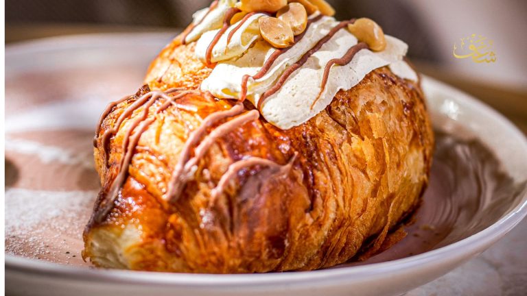 Best Nutella croissant near me in Manassas by ShaghfVA Cafe with flaky layers and rich chocolate hazelnut filling.